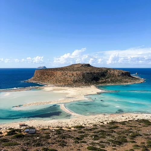 Balos Beach and its turquoise lagoon.